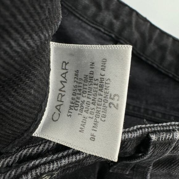 CARMAR Emelia Sturgis Spiked Straight Leg Frayed Goth Jeans Black Size‎ 25 - Picture 6 of 10